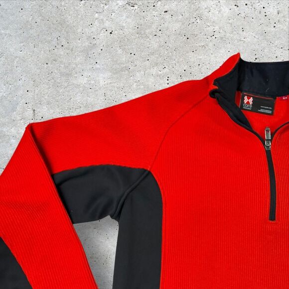 Spyder Core Sweater Men’s Medium Red Black 1/4 Zip Pullover Fleece Outerwear - Picture 6 of 12